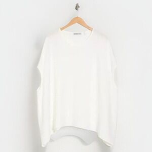 Patrizia Luca Oversized Caftan Tunic Top Blouse‎ White NWT Size O/S One Size